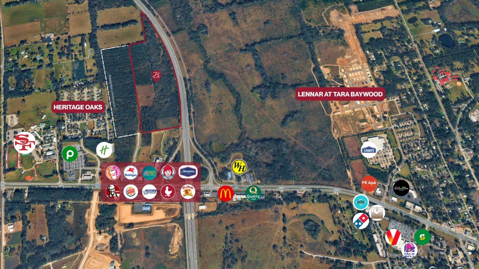 Alachua power center with the surrounding retail node and nearby residential communities