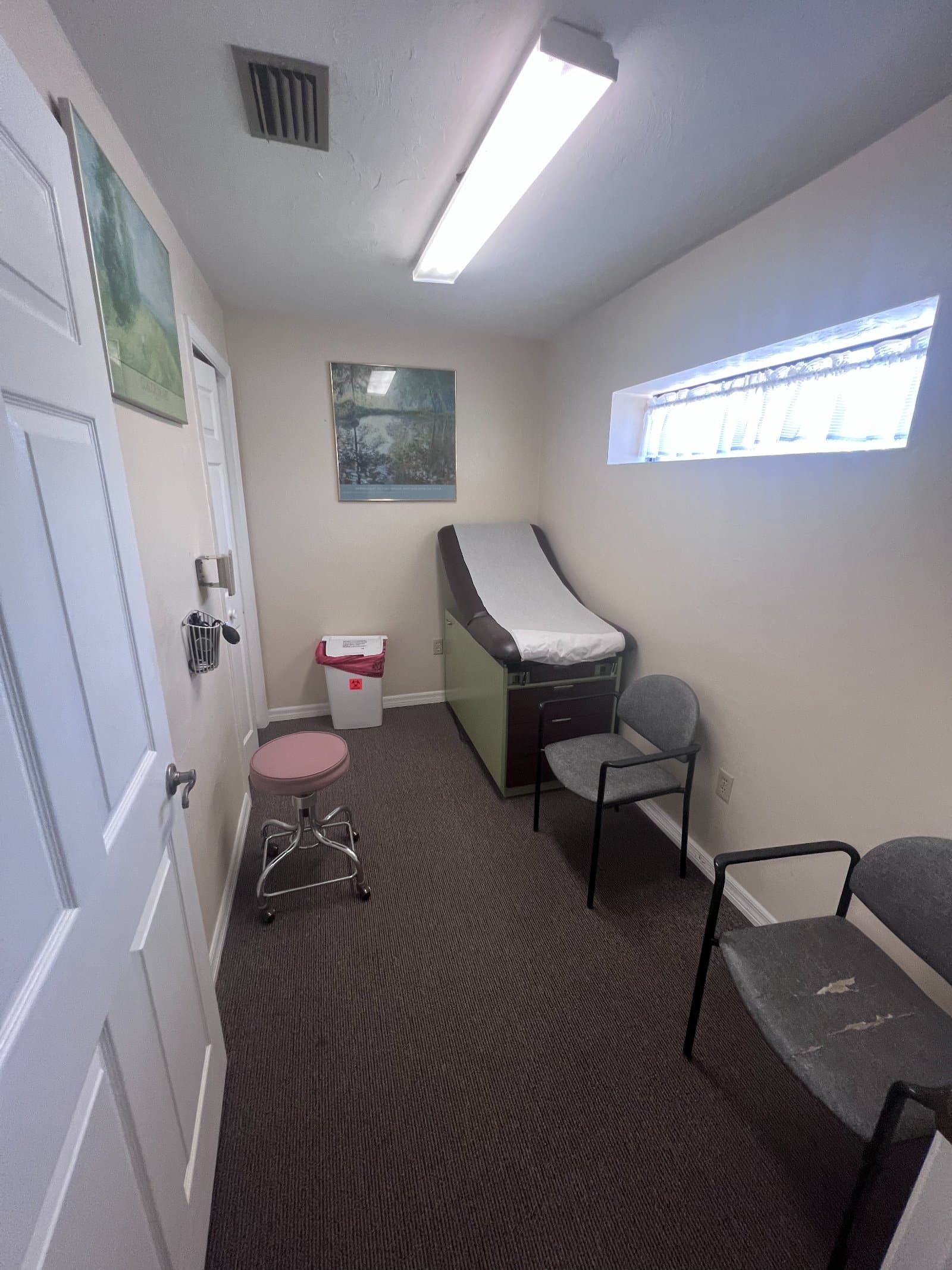 One of five equipped exam rooms inside the High Springs medical office building