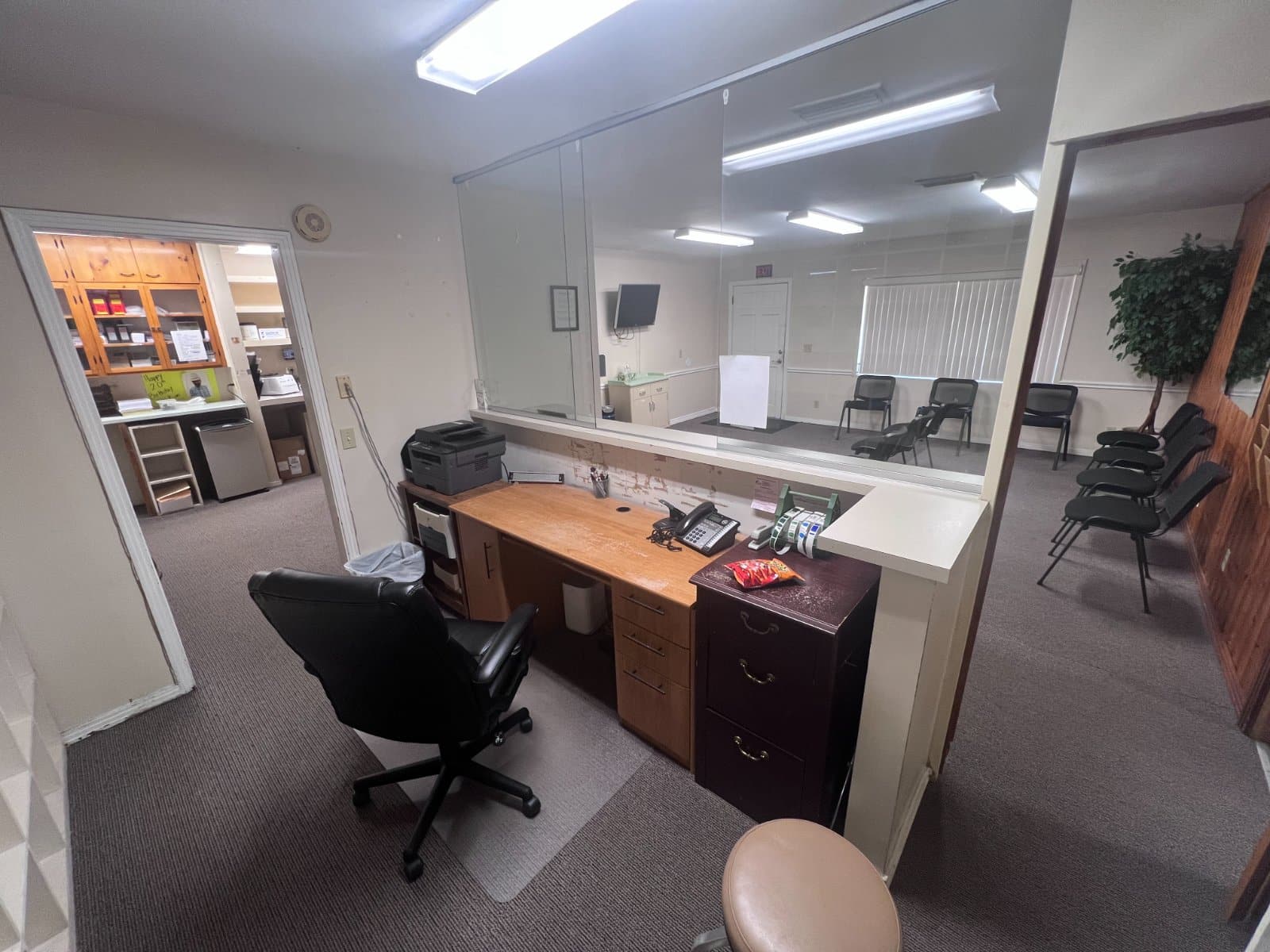 Reception desk and administrative office area of the High Springs medical office building