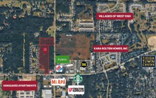 Aerial site map of the West Gainesville TND development across from Publix in Jonesville